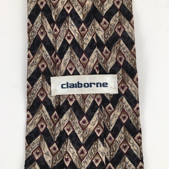 Claiborne patterned 100% silk neck tie - Picture 3 of 3